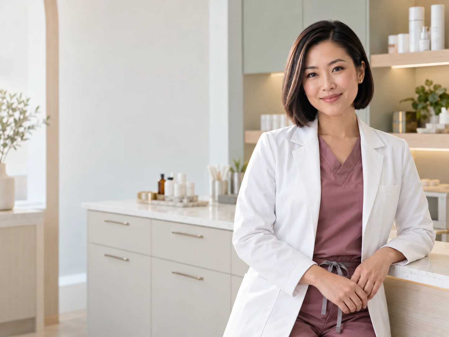 Medical aesthetics provider working in a clinical consultation setting