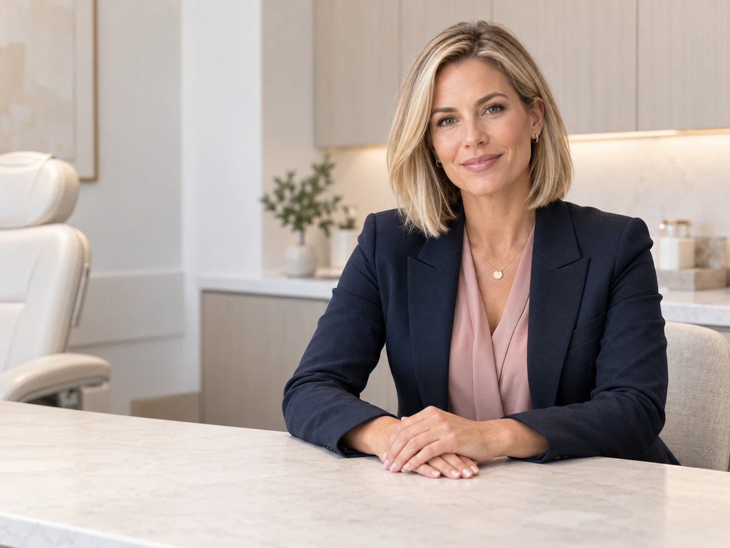 Medical spa professional in a modern consultation setting