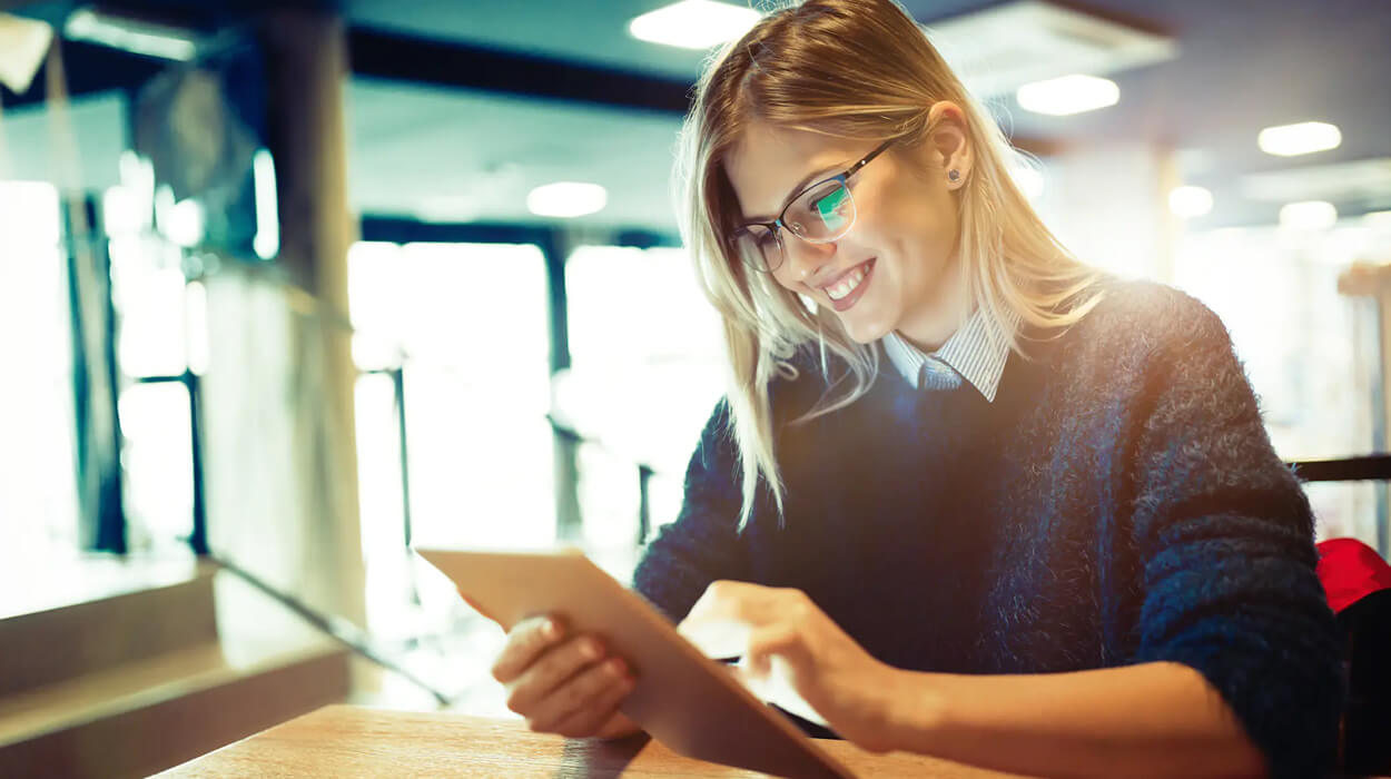 Person using a tablet