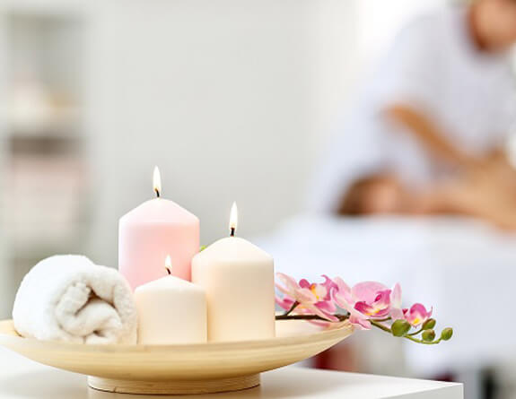 A set of candles on a table