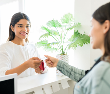 Medspa Client paying for a membership package using medspa management software.