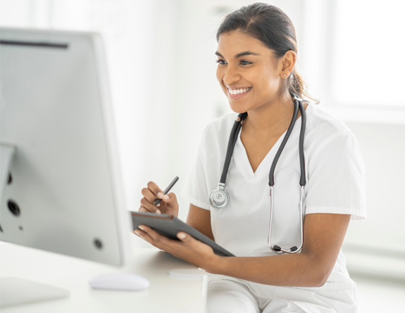 Medspa professional using the best medical spa software to track sales and inventory.