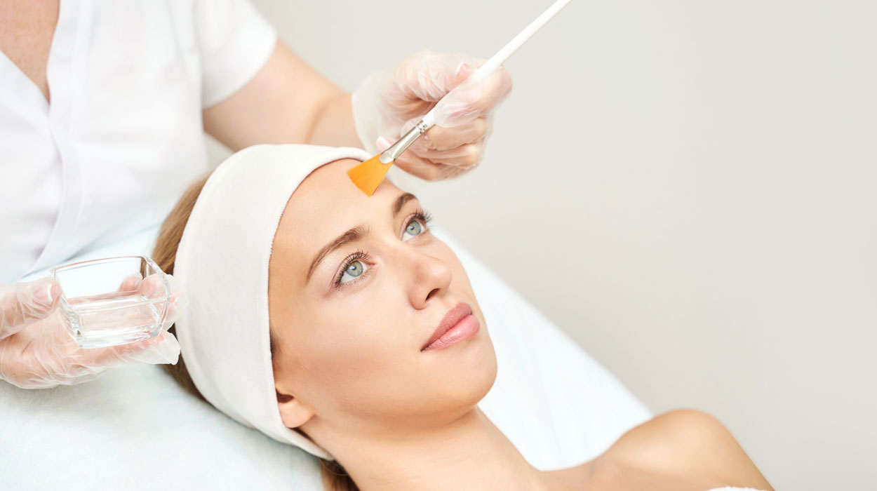 Medspa Client Receiving Chemical Peel Treatment