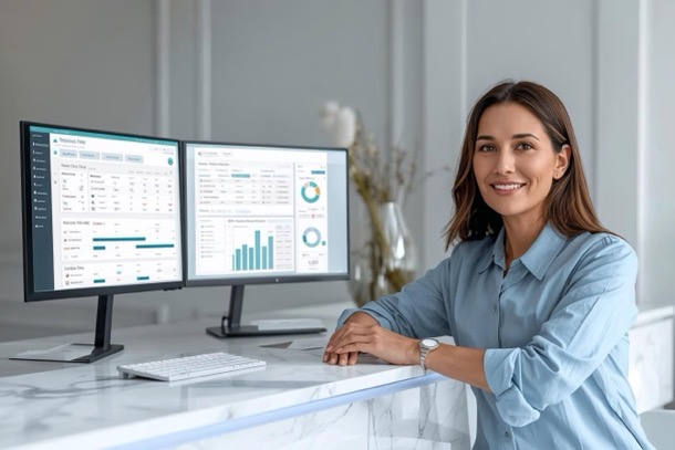 Med spa owner using spa management software to improve AI search visibility and increase med spa leads