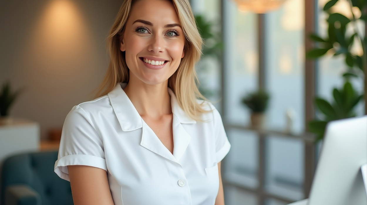 Nurse Practitioner using the best medi spa software to coordinate medspa tasks