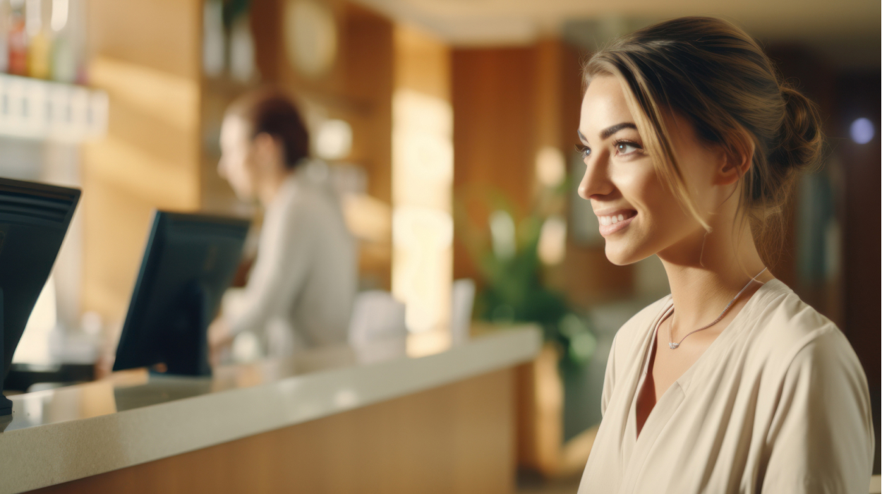 Medspa client checking in through a medical spa software system