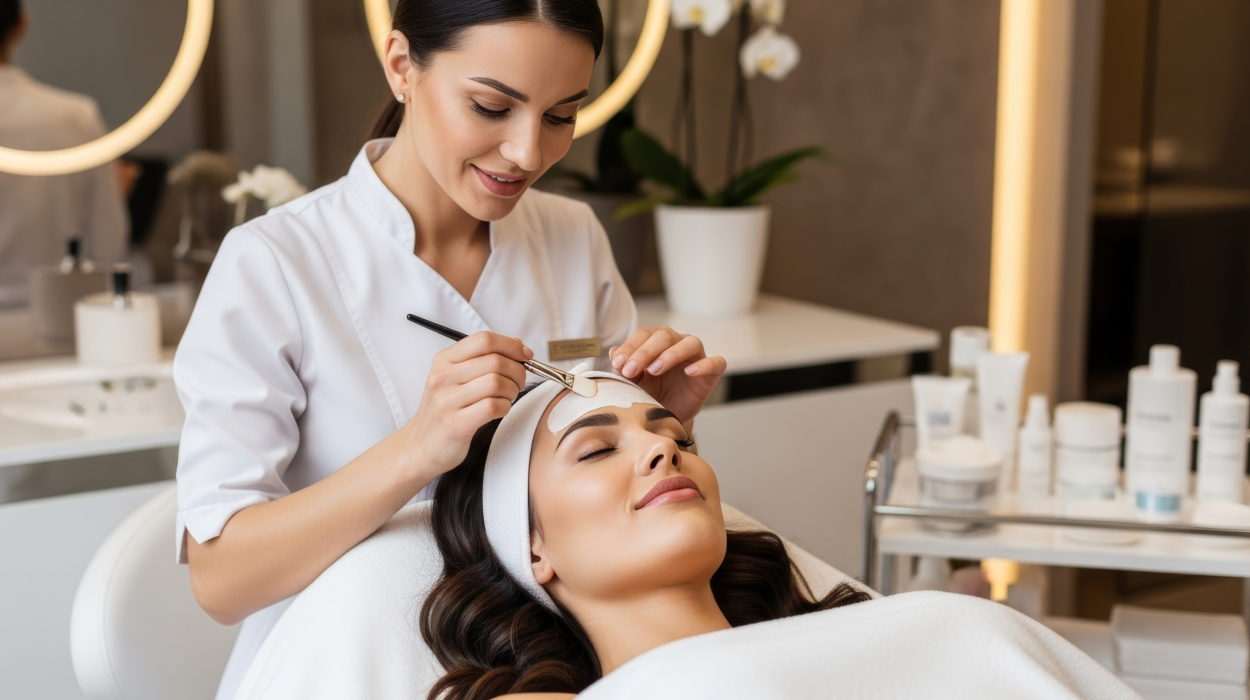 Happy med spa client experiencing personalized service booked through seamless digital booking with medical spa software