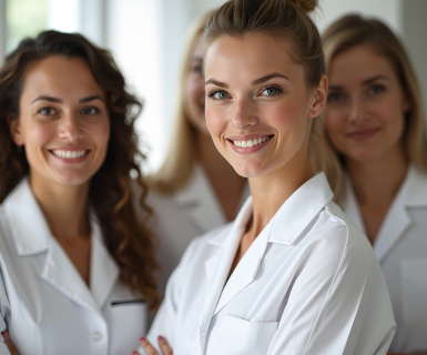 Med spa team meeting discussing staff retention strategies and using the best medical spa software