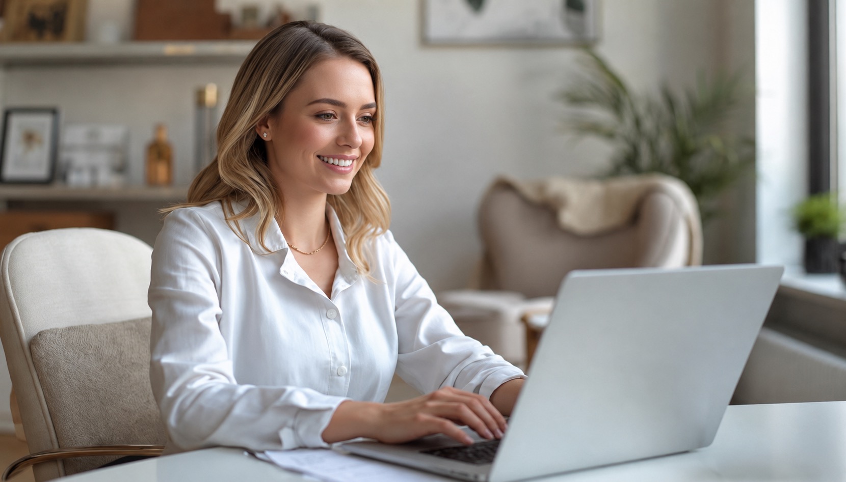 Med spa owner reviewing business license medical spa documents and spa management software dashboard before scaling the practice