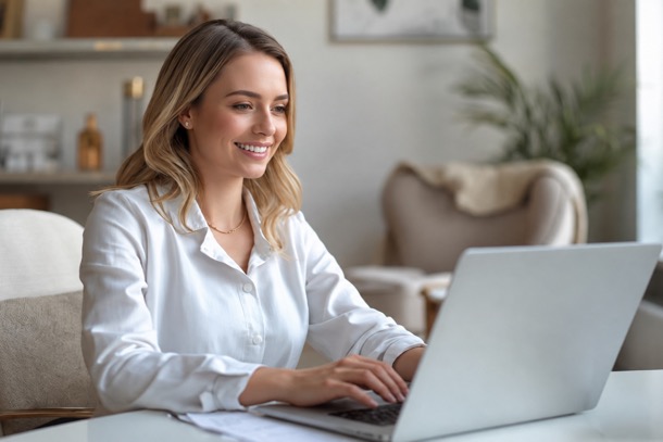 Med spa owner reviewing business license medical spa documents and spa management software dashboard before scaling the practice