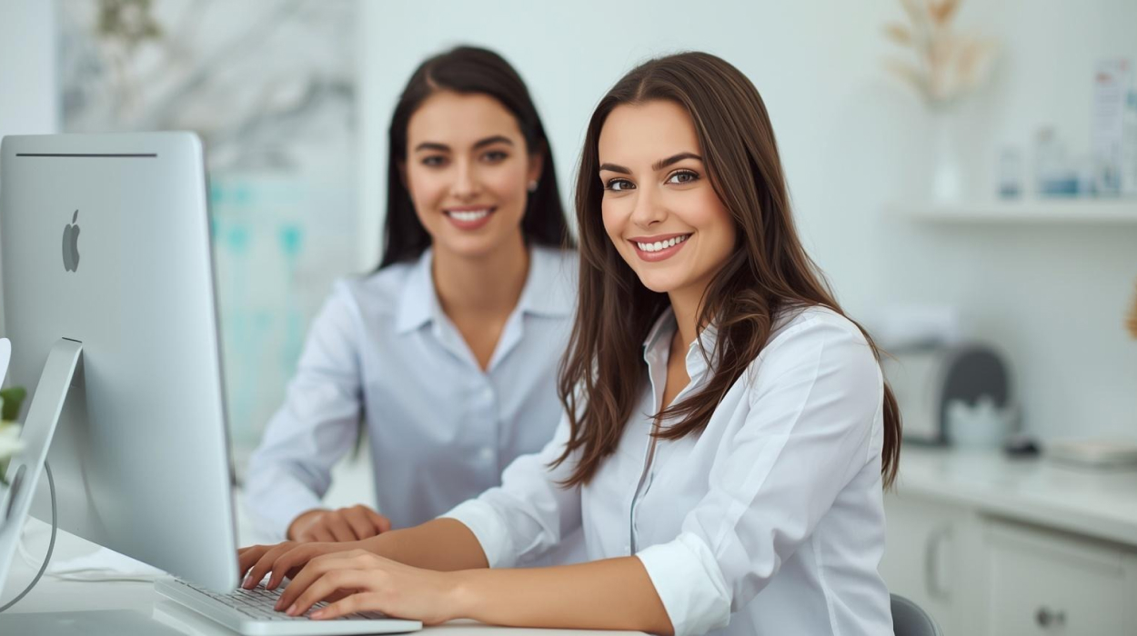 Med spa front desk team managing appointments with medical spa software
