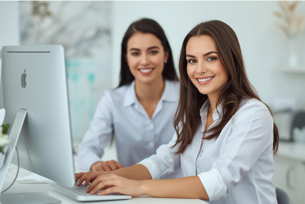 Med spa front desk team managing appointments with medical spa software