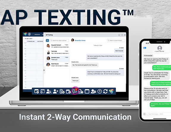 Best medical spa software provides AP Texting feature
