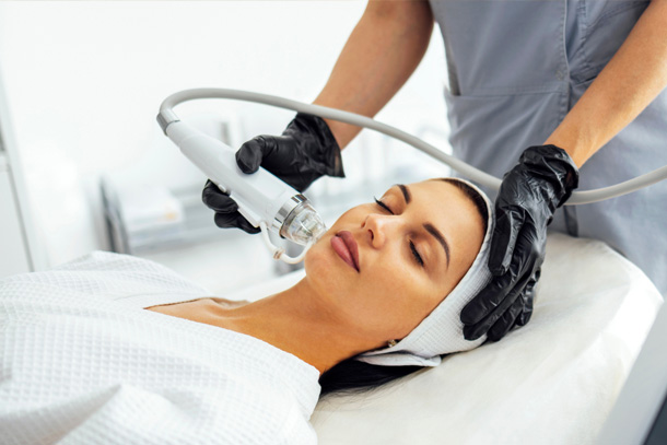 Medspa client receiving aesthetic treatment