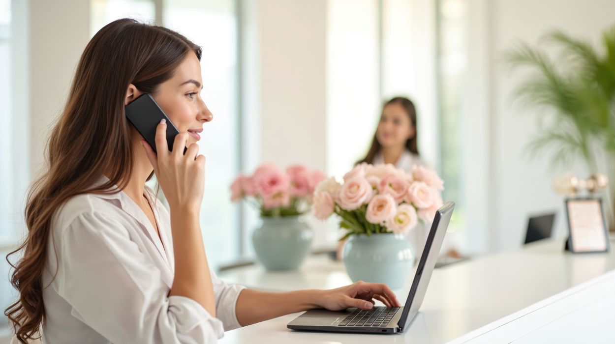 Med spa owner reviewing checklist of questions to ask when evaluating medical spa software options