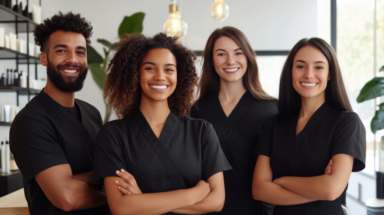 Thriving team of medical spa professionals enjoying the freedom that comes with spa management software.