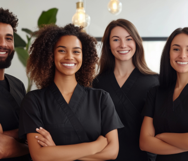 Thriving team of medical spa professionals enjoying the freedom that comes with spa management software.
