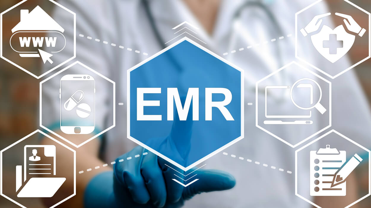 Practitioner keeping their aesthetic EMR software secure.