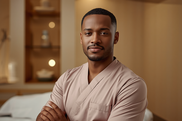 Confident professional representing a small medical spa team.
