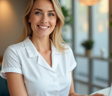 Nurse Practitioner using the best medi spa software to coordinate medspa tasks