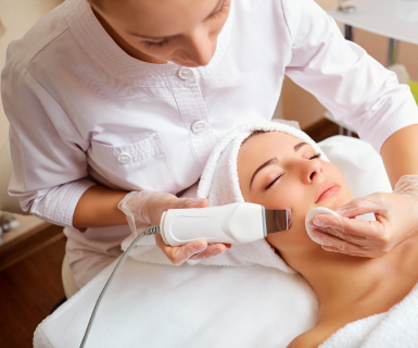 Medspa provider performing medical spa treatment booked using medical spa software for client management