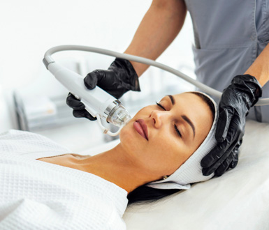 Medspa client receiving aesthetic treatment