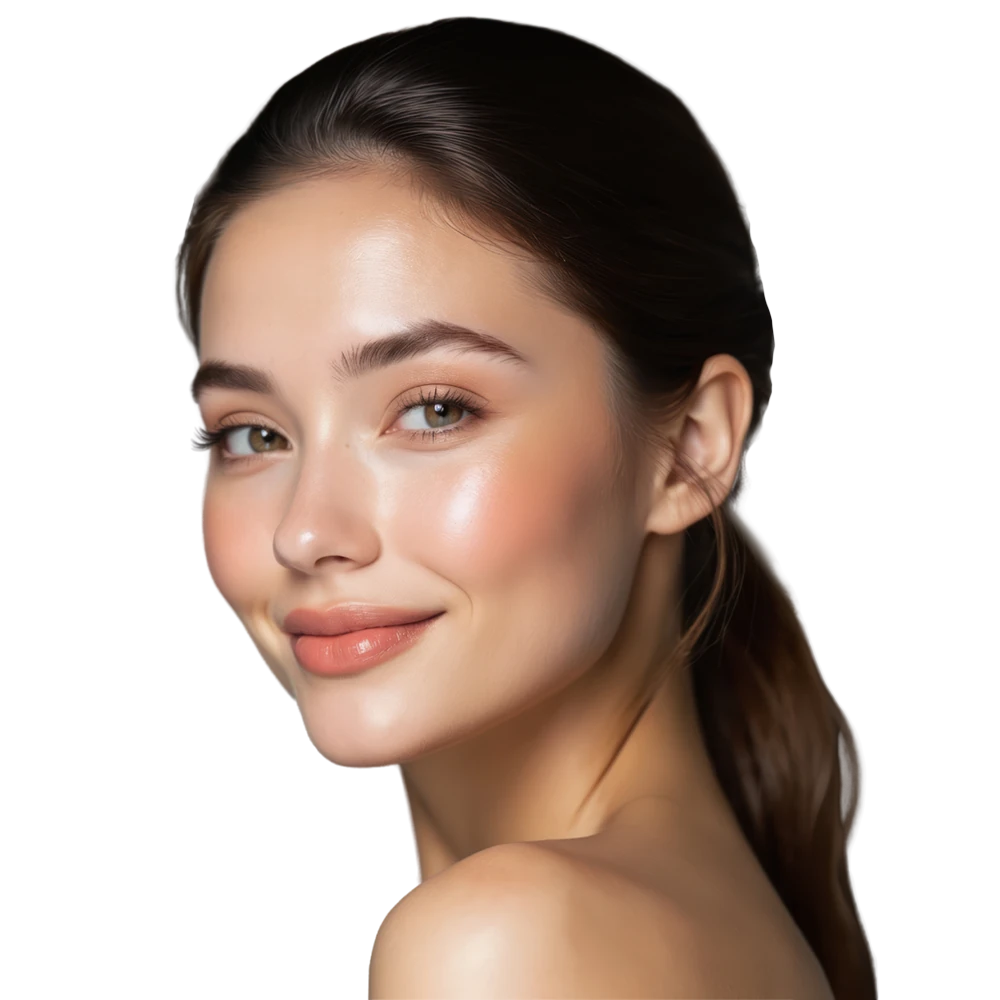 Glowing skin showcased through a client served by medspa software